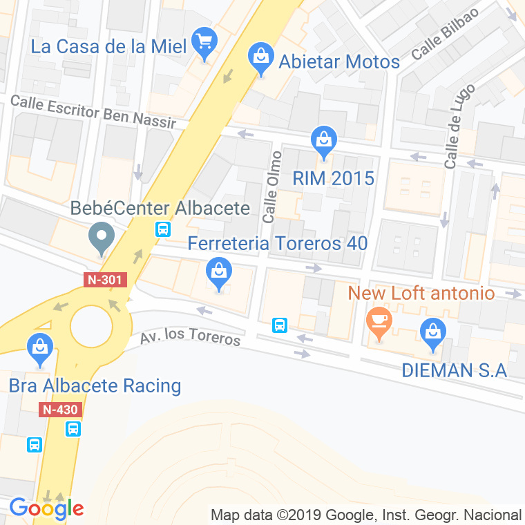 Código Postal calle Olmo en Albacete