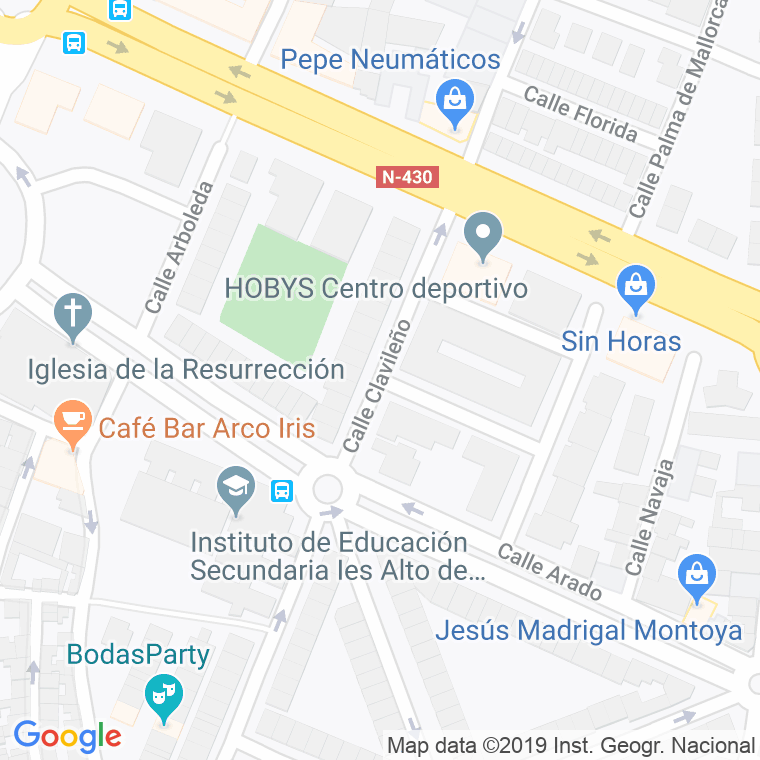 Código Postal calle Caballero De Los Espejos, pasaje en Albacete