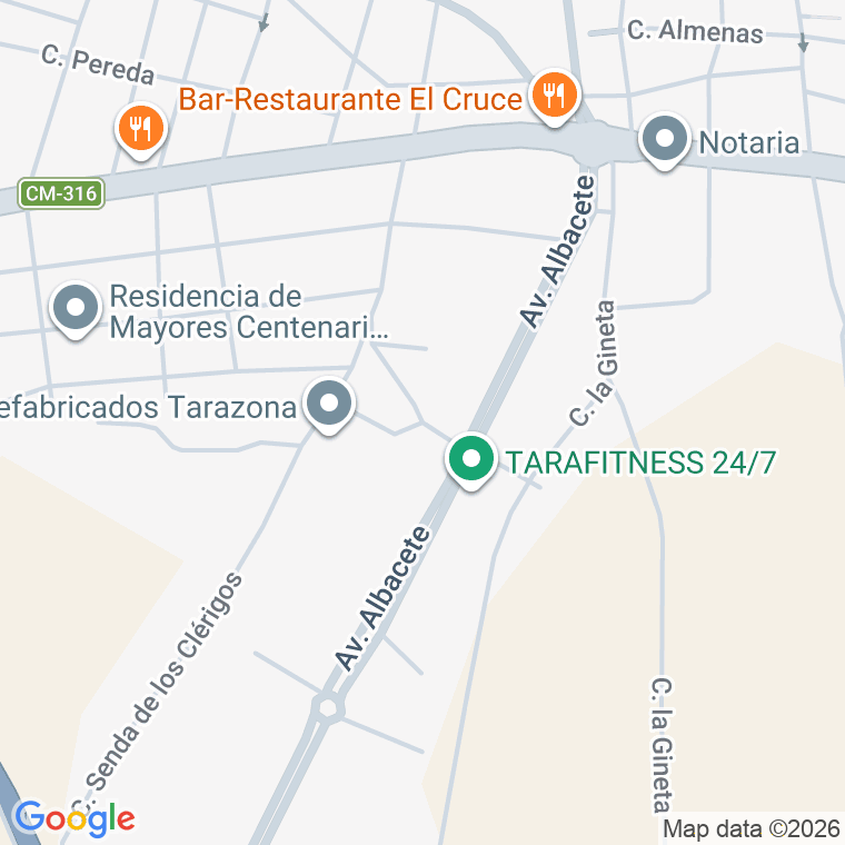 Código postal de Avda Albacete en Tarazona de la Mancha