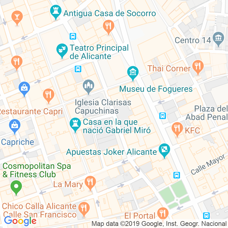Código Postal calle Bailen en Alacant/Alicante
