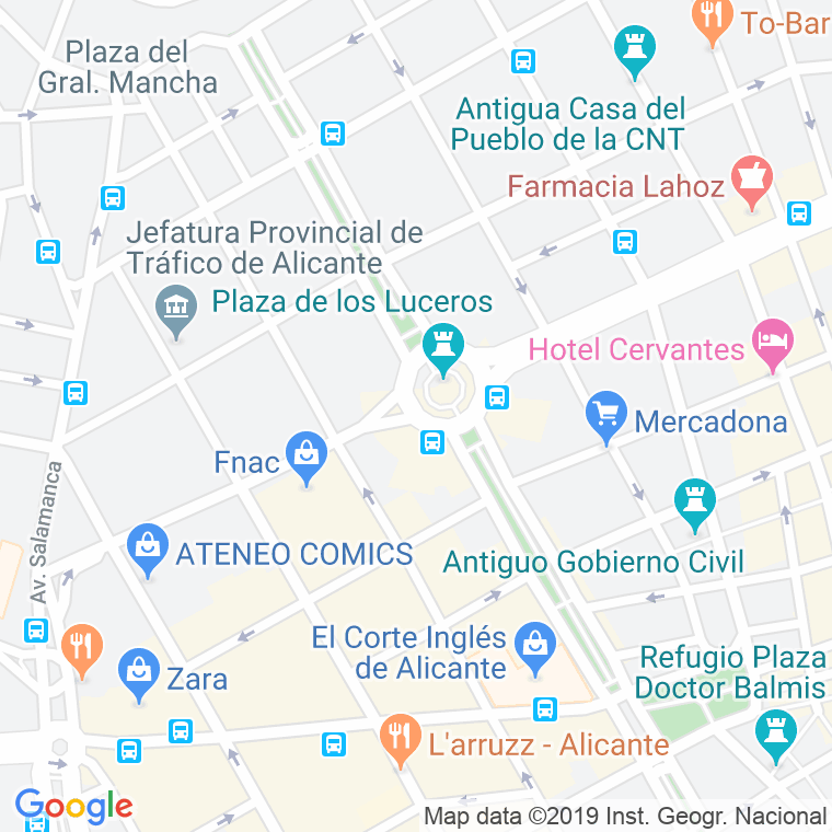 Código Postal calle Luceros, plaza (Impares Del 1 Al 3)  (Pares Del 2 Al 4) en Alacant/Alicante