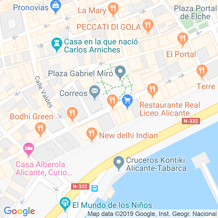 Código Postal calle Ojeda en Alacant/Alicante