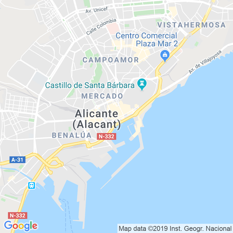 Código Postal calle Puerto en Alacant/Alicante
