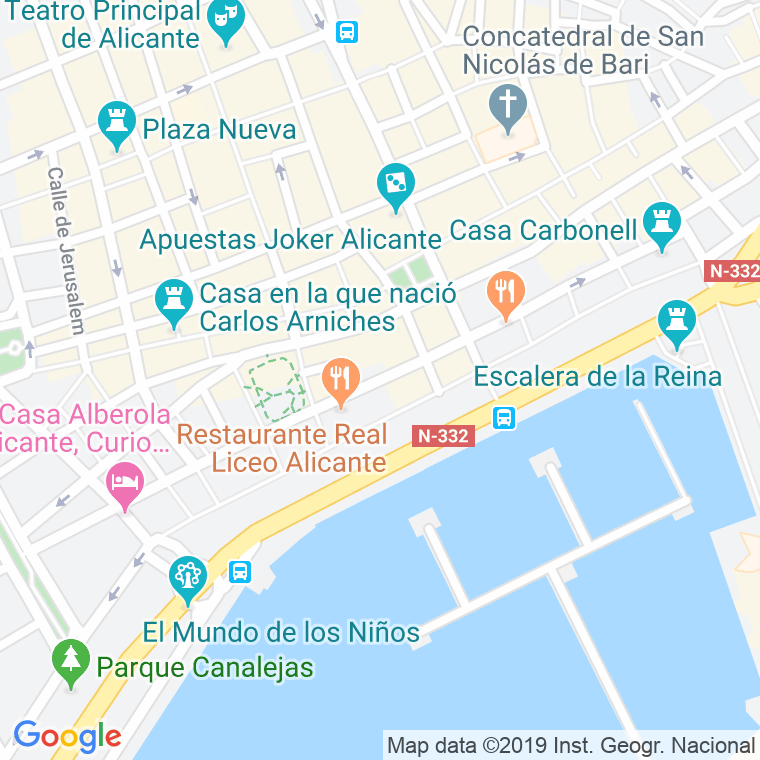 Código Postal calle San Fernando   (Impares Del 23 Al Final)  (Pares Del 18 Al Final) en Alacant/Alicante