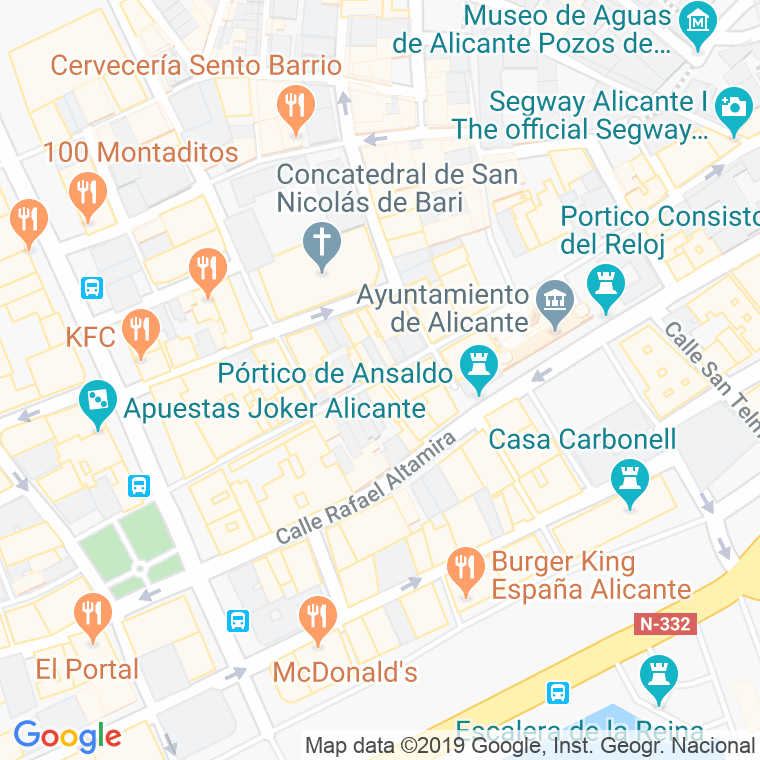 Código Postal calle San Francisco Javier en Alacant/Alicante