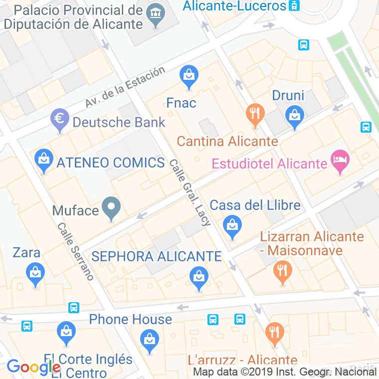 Código Postal calle General Lacy en Alacant/Alicante