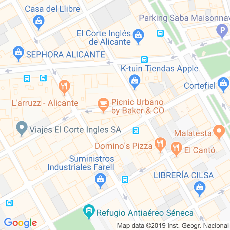 Código Postal calle Paris en Alacant/Alicante