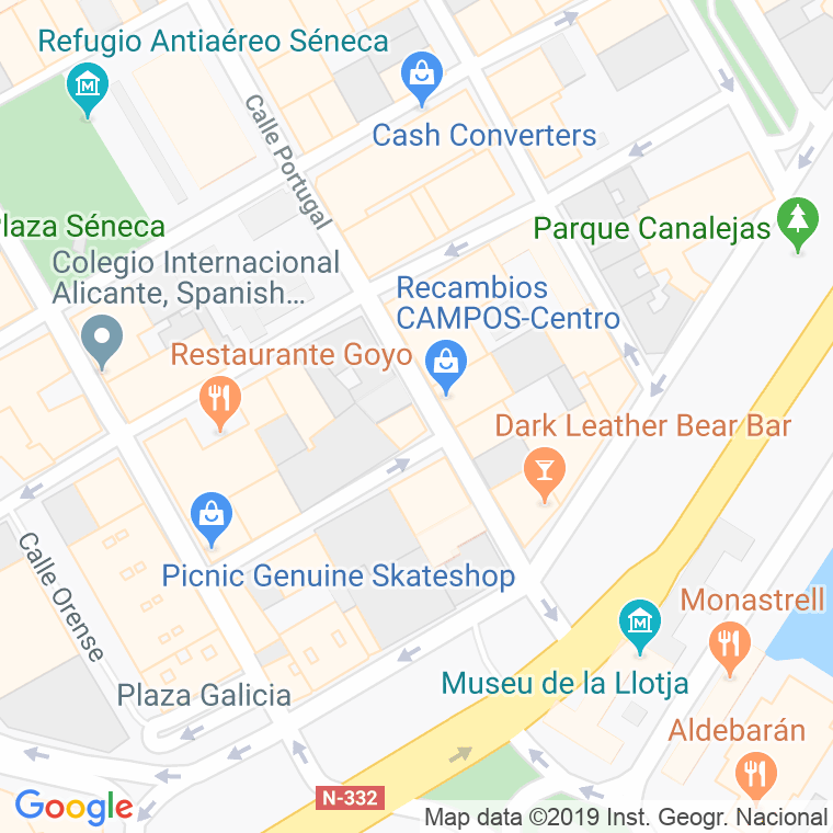 Código Postal calle Portugal en Alacant/Alicante