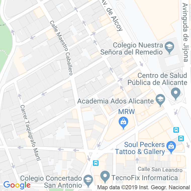 Código Postal calle Capitan Hernandez Mira en Alacant/Alicante
