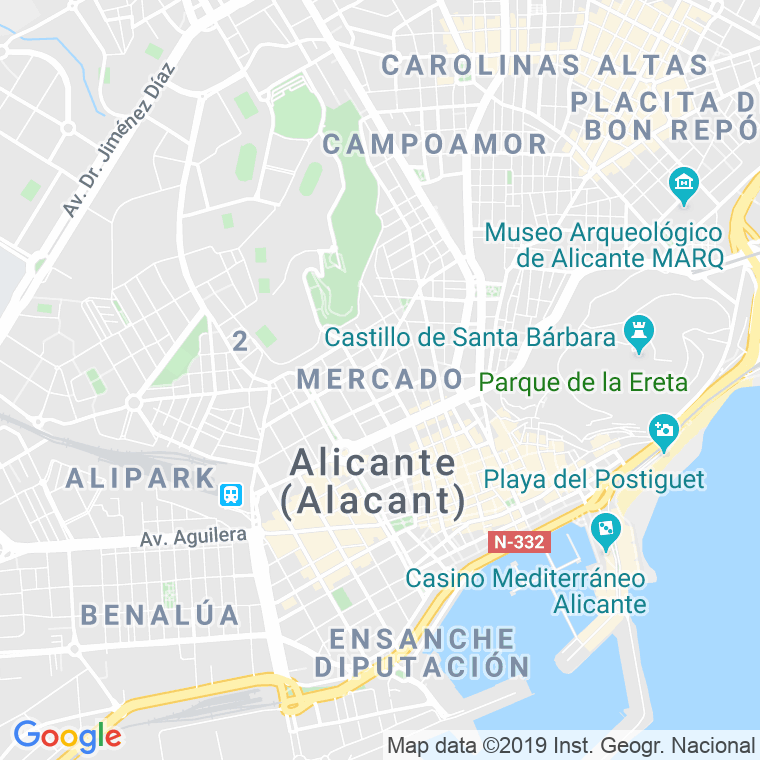 Código Postal calle General Fajardo en Alacant/Alicante