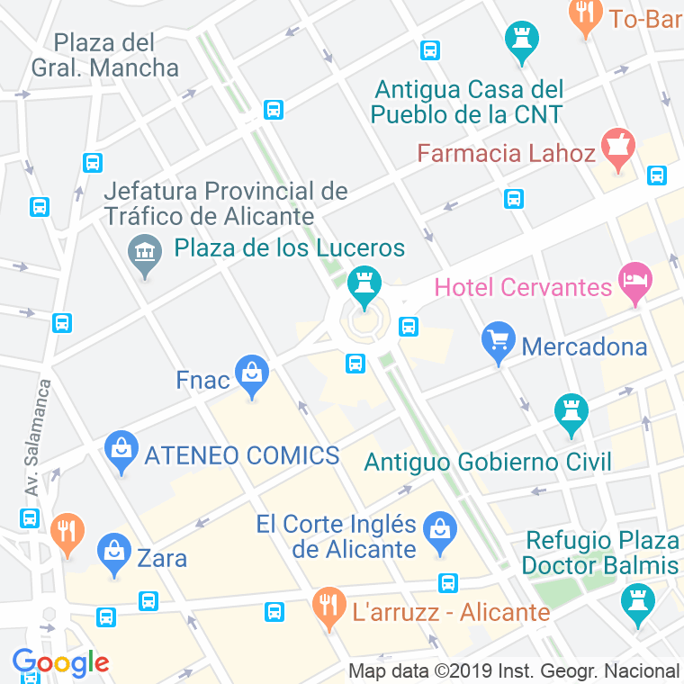 Código Postal calle Luceros, plaza (Impares Del 15 Al 17)  (Pares Del 14 Al 18) en Alacant/Alicante