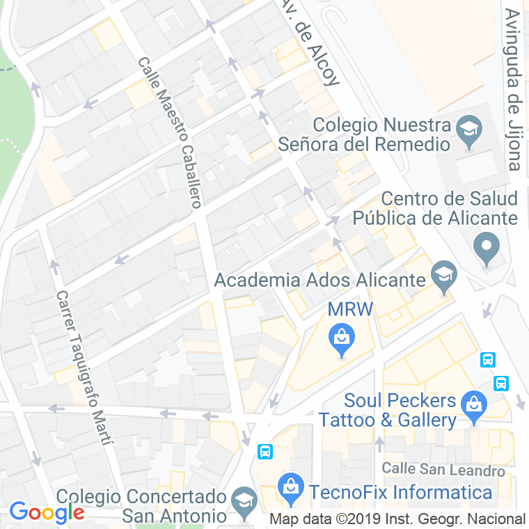 Código Postal calle San Fernando, pasaje (Impares Del 1 Al Final)  (Pares Del 2 Al Final) en Alacant/Alicante