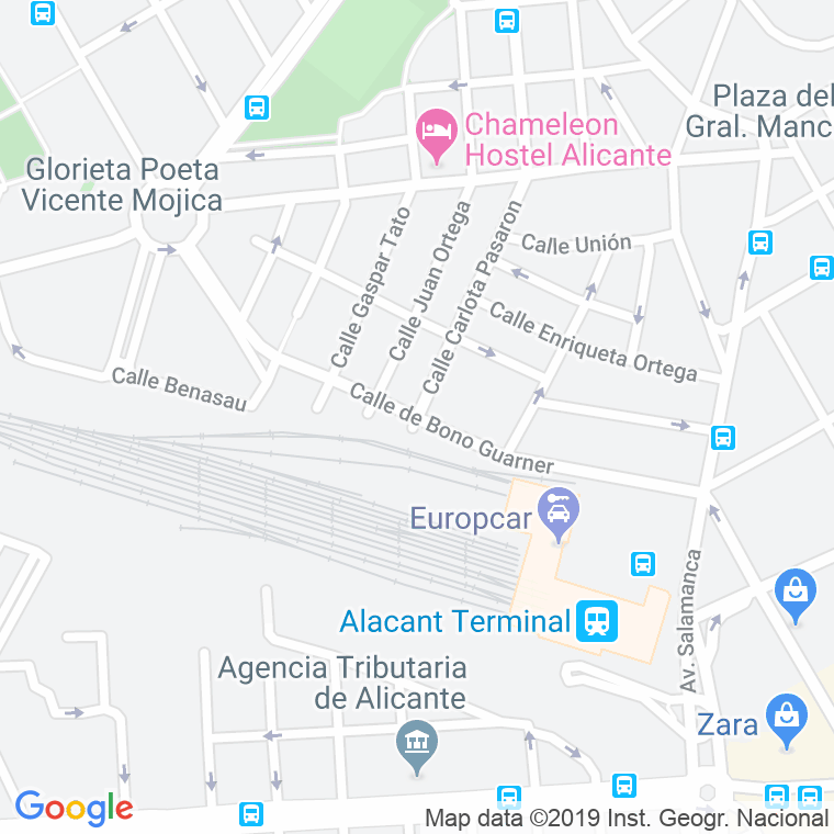 Código Postal calle Bono Guarner en Alacant/Alicante