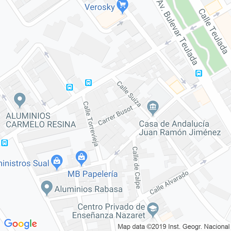 Código Postal calle Busot en Alacant/Alicante