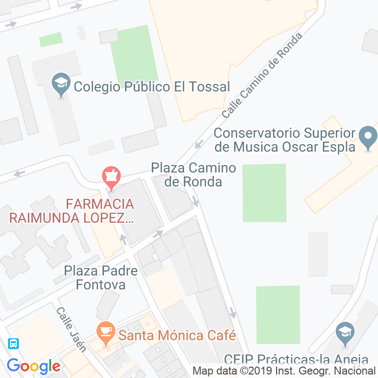Código Postal calle Camino De Ronda, plaza en Alacant/Alicante
