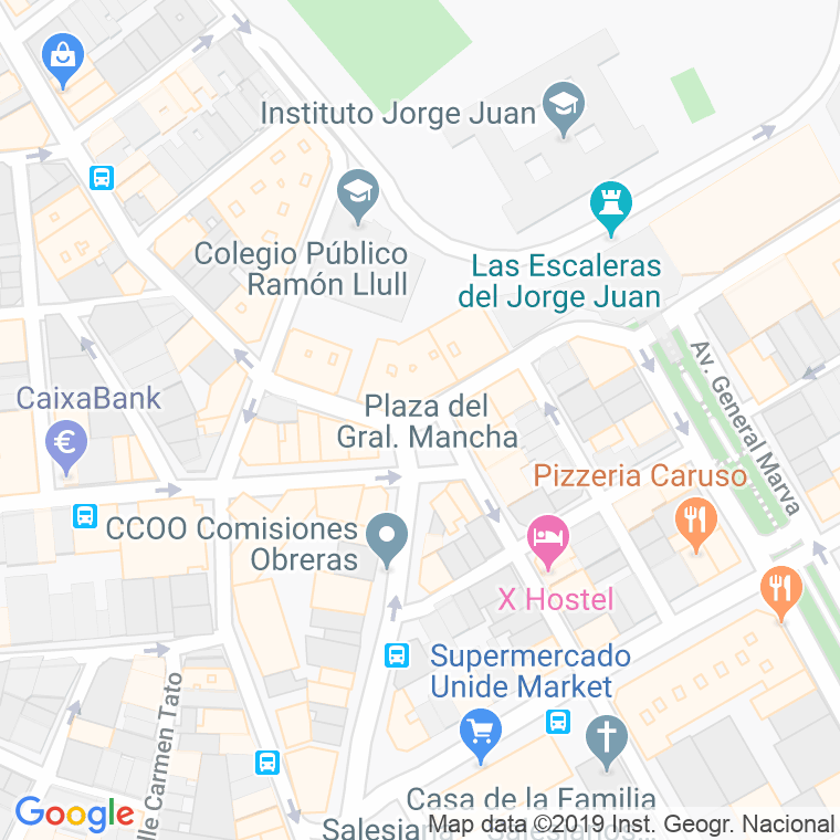 Código Postal calle General Mancha, plaza en Alacant/Alicante
