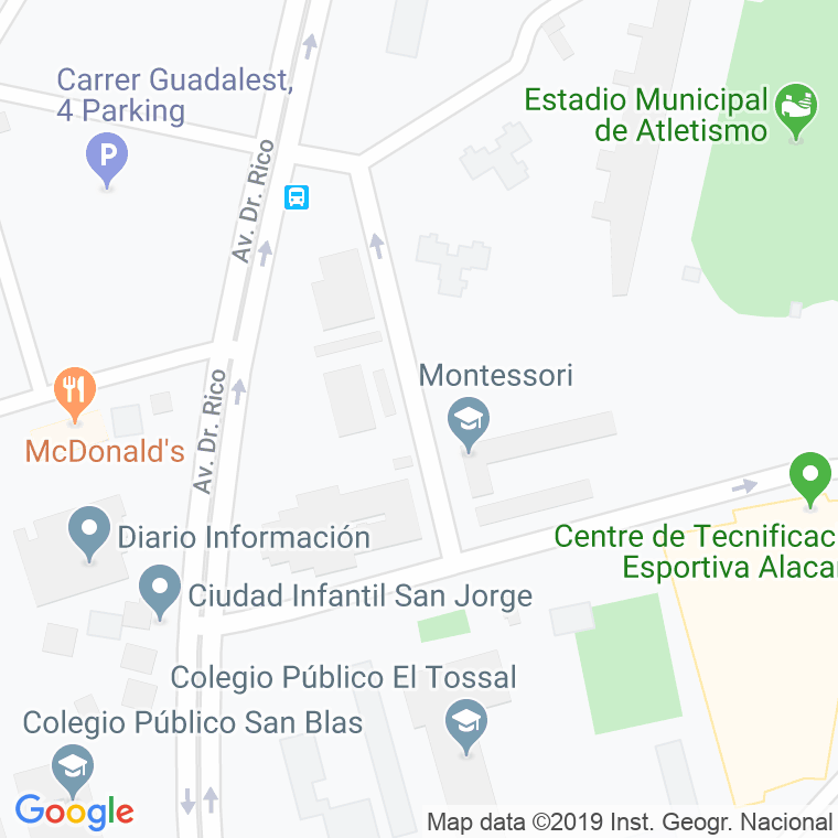 Código Postal calle Hondon De Los Frailes en Alacant/Alicante