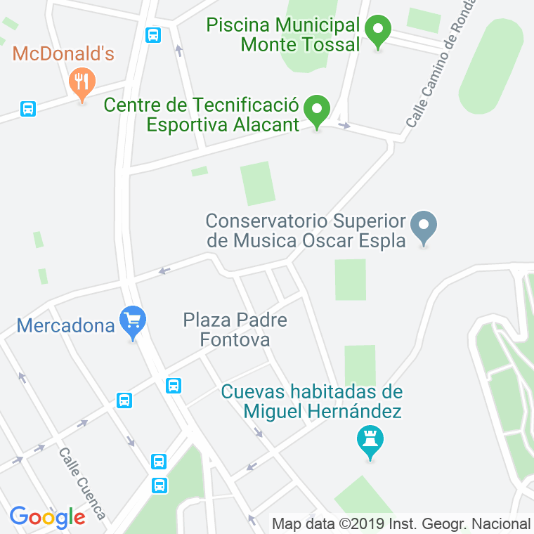 Código Postal calle Marino Pedro Zaragoza Such en Alacant/Alicante