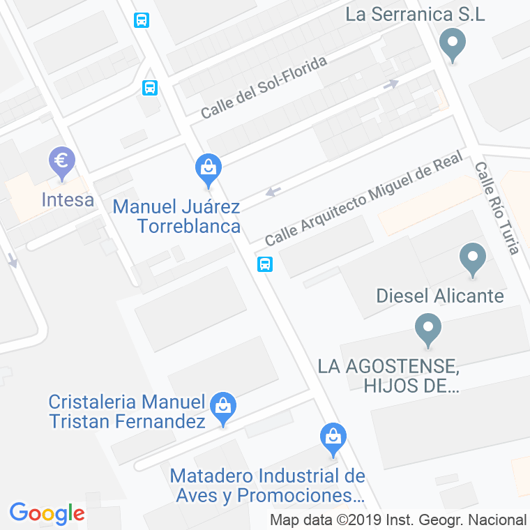 Código Postal calle Doce en Alacant/Alicante
