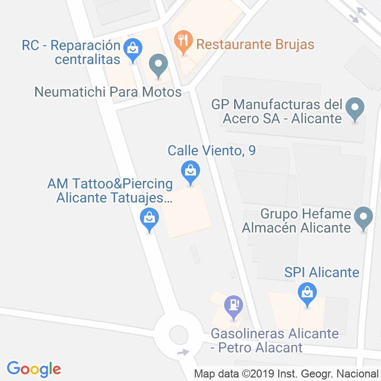 Código Postal calle Nueve en Alacant/Alicante