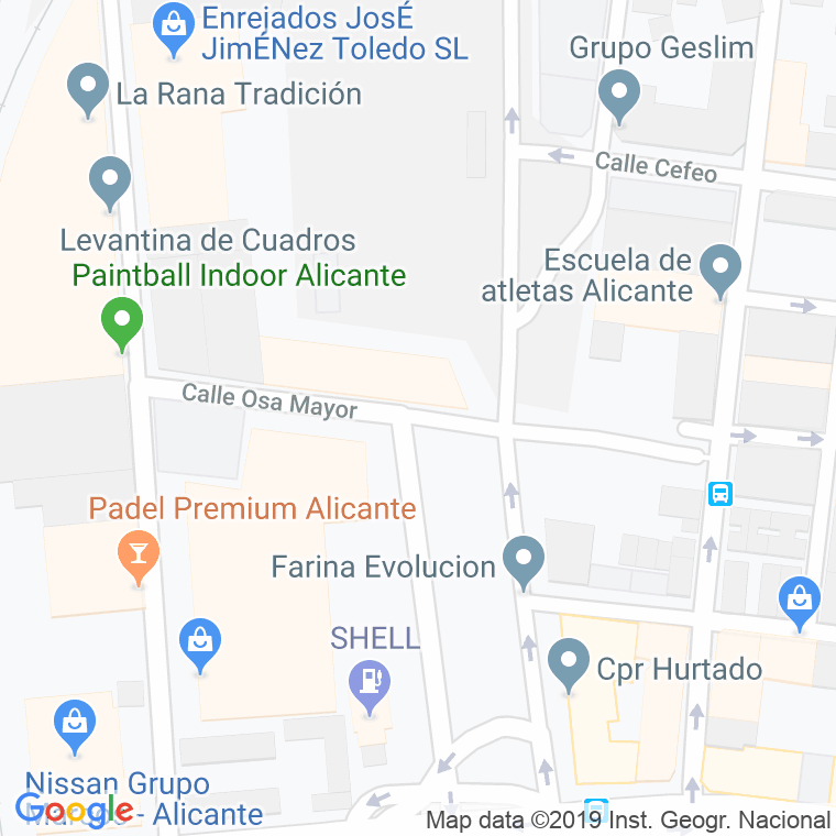 Código Postal calle Osa Mayor en Alacant/Alicante