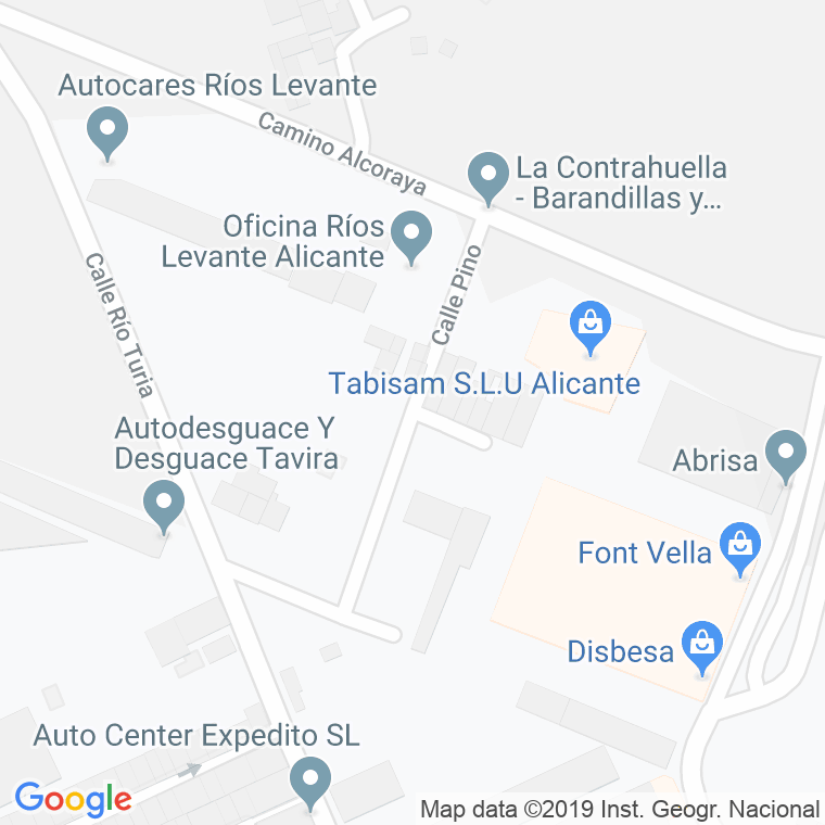 Código Postal calle Pino en Alacant/Alicante