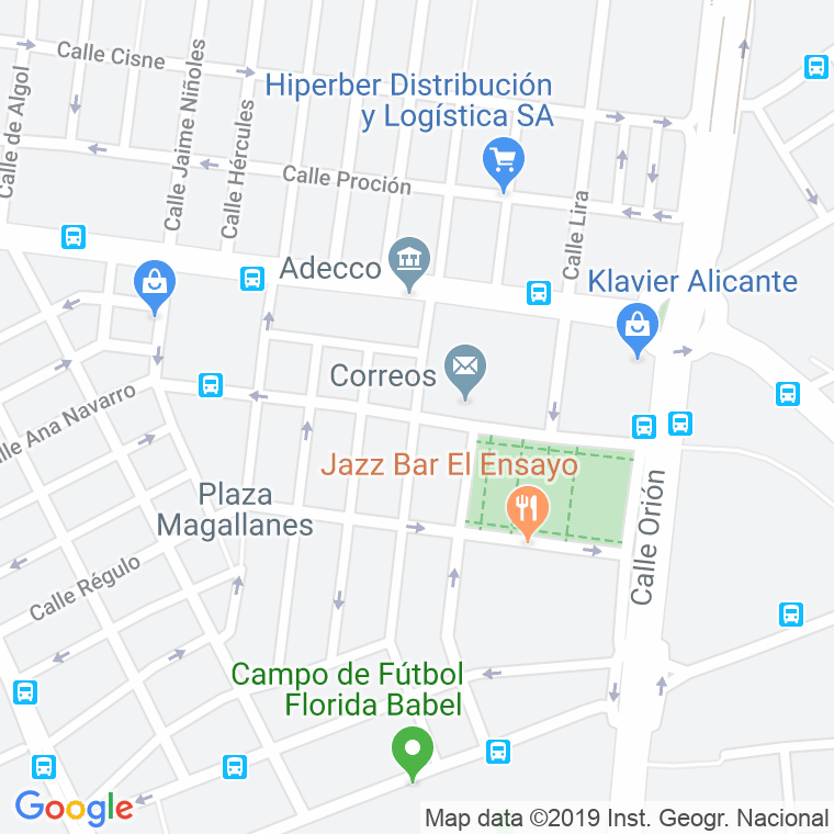 Código Postal calle Boyero en Alacant/Alicante