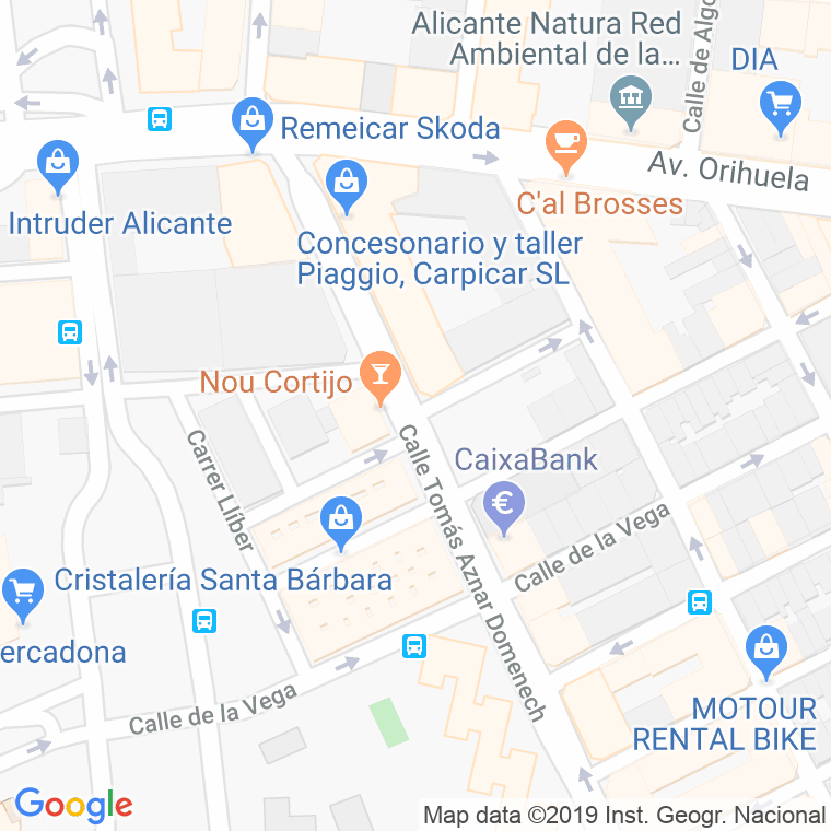 Código Postal calle Santa Cecilia en Alacant/Alicante