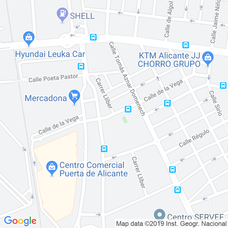 Código Postal calle Vega, La en Alacant/Alicante