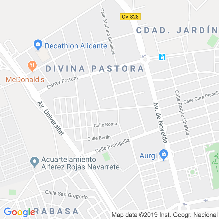 Código Postal calle Beato Diego De Cadiz en Alacant/Alicante