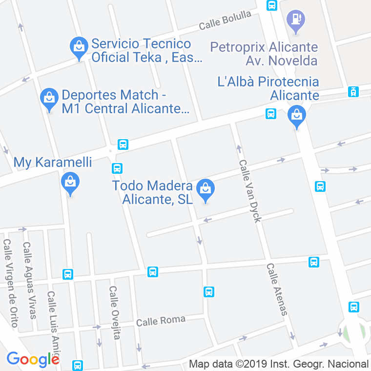 Código Postal calle Miguel Angel en Alacant/Alicante