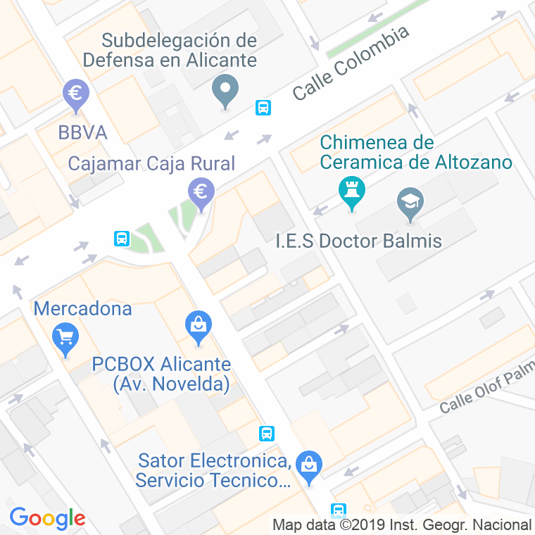 Código Postal calle Arquitecto Gaudi, pasaje en Alacant/Alicante