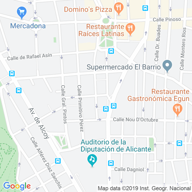 Código Postal calle Damaso Abad en Alacant/Alicante