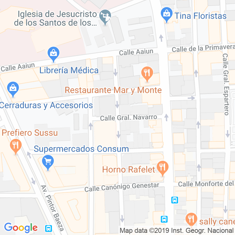 Código Postal calle General Navarro en Alacant/Alicante