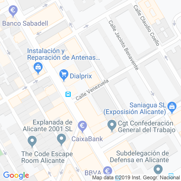 Código Postal calle Venezuela, pasaje en Alacant/Alicante