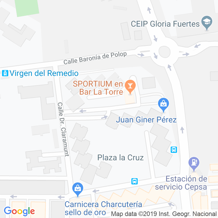 Código Postal calle Cruz, La, plaza en Alacant/Alicante