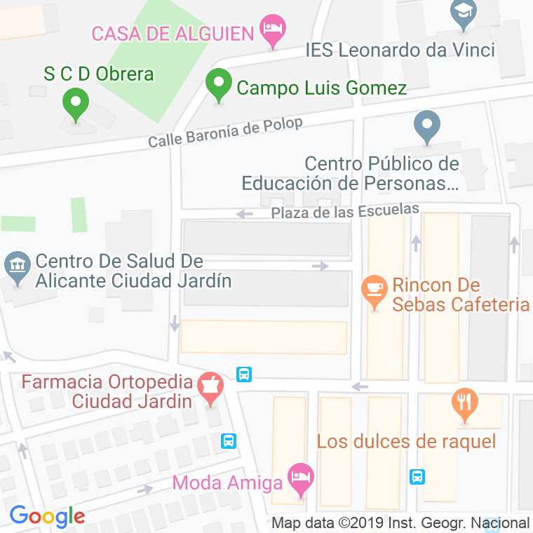 Código Postal calle Pueblos, Los en Alacant/Alicante