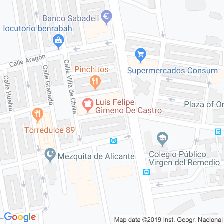 Código Postal calle Sierra Mariola en Alacant/Alicante