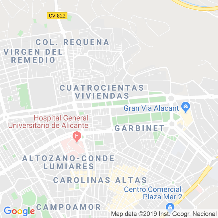 Código Postal calle Alonso Cano   (Impares Del 1 Al 13)  (Pares Del 2 Al 40) en Alacant/Alicante