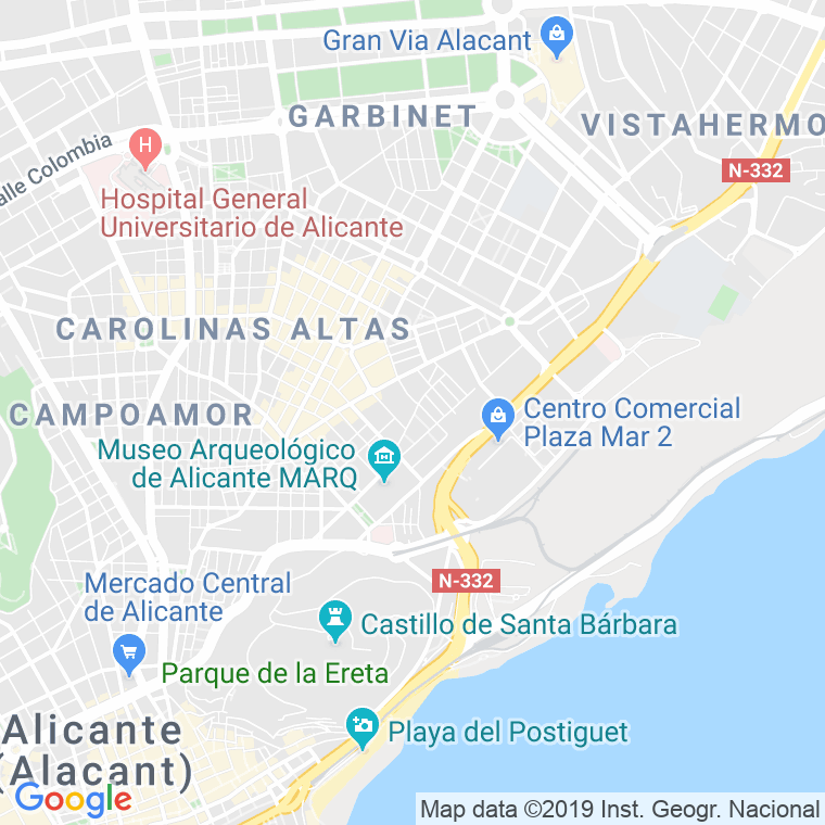 Código Postal calle Agost   (Impares Del 9 Al Final)  (Pares Del 8 Al Final) en Alacant/Alicante