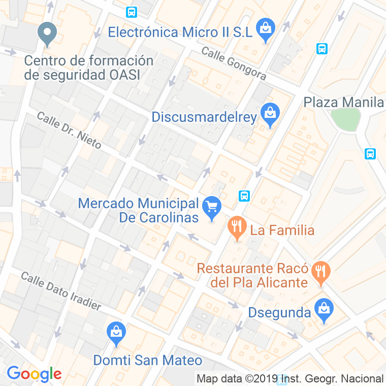 Código Postal calle Doctor Nieto   (Impares Del 41 Al Final)  (Pares Del 36 Al Final) en Alacant/Alicante