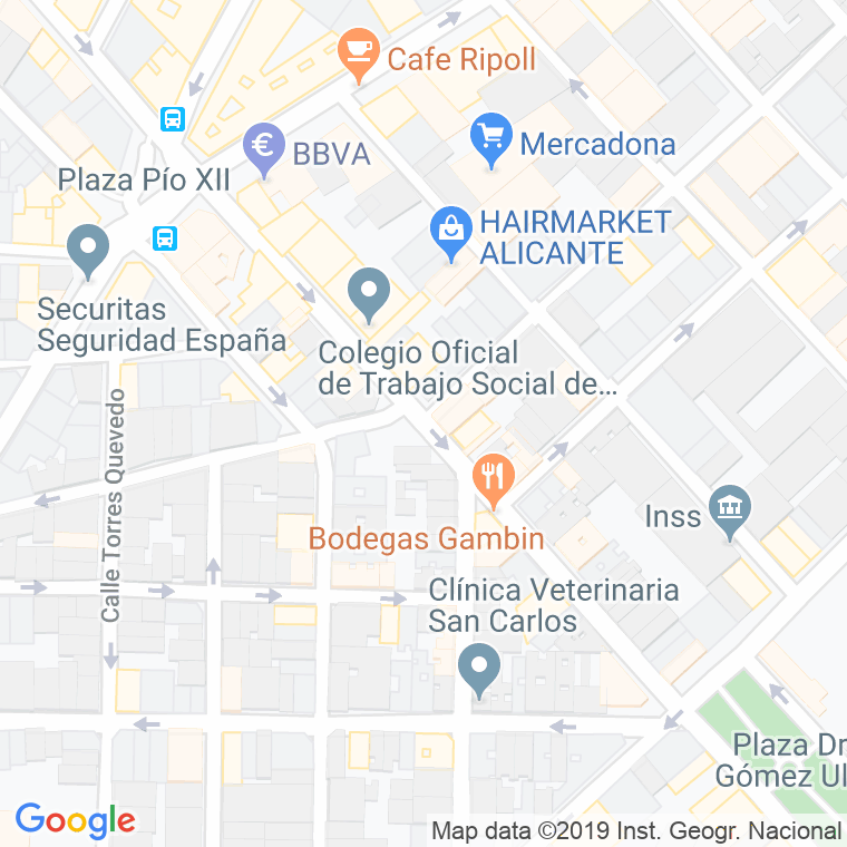 Código Postal calle General Elizaicin, avenida en Alacant/Alicante