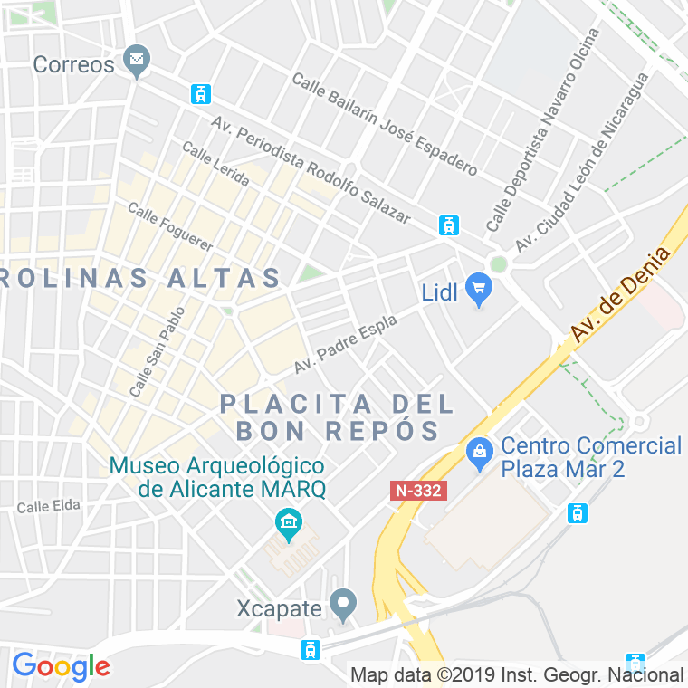 Código Postal calle Padre Espla en Alacant/Alicante