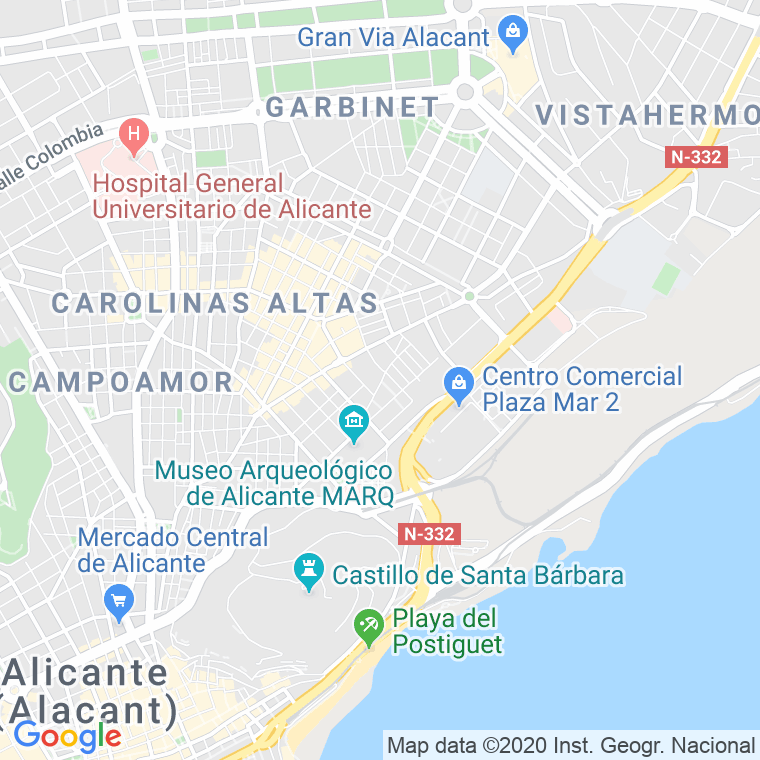 Código Postal calle Quince De Julio, pasaje en Alacant/Alicante