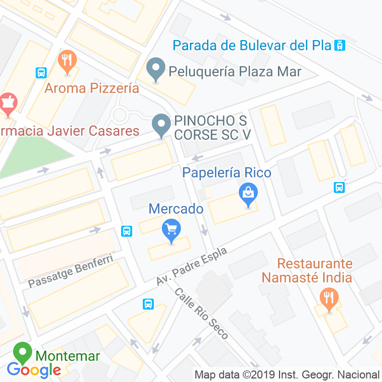 Código Postal calle Rio Vinalopo en Alacant/Alicante