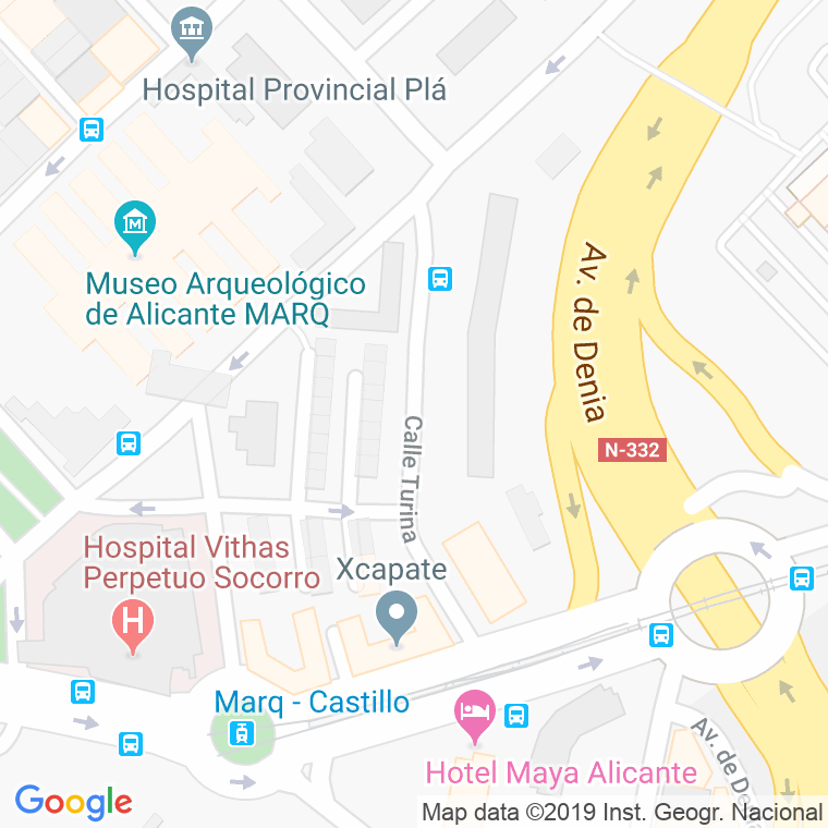 Código Postal calle Turina en Alacant/Alicante