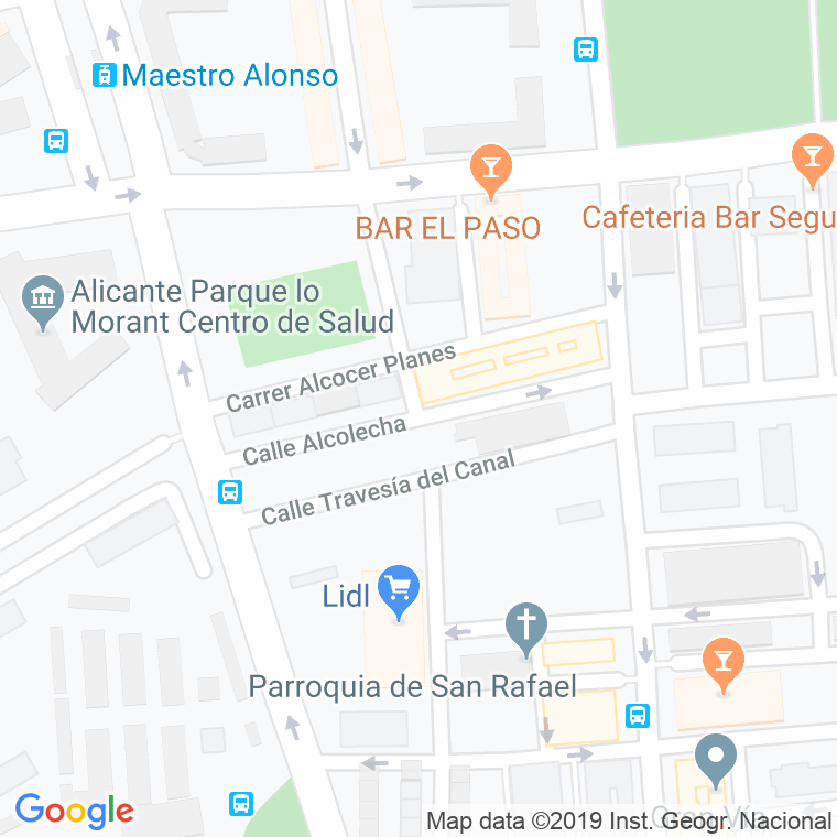 Código Postal calle Alcolecha en Alacant/Alicante