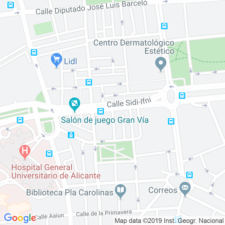 Código Postal calle Antonio Noguera en Alacant/Alicante