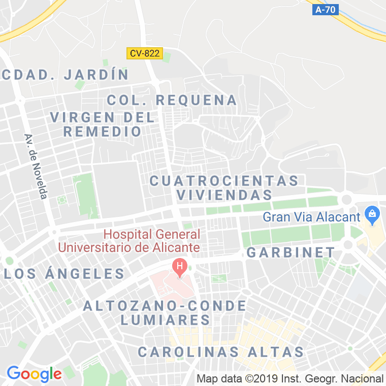 Código Postal calle Cerro De Garabitas en Alacant/Alicante