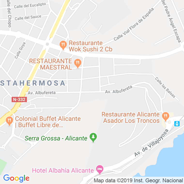 Código Postal calle Albufereta, avenida en Alacant/Alicante